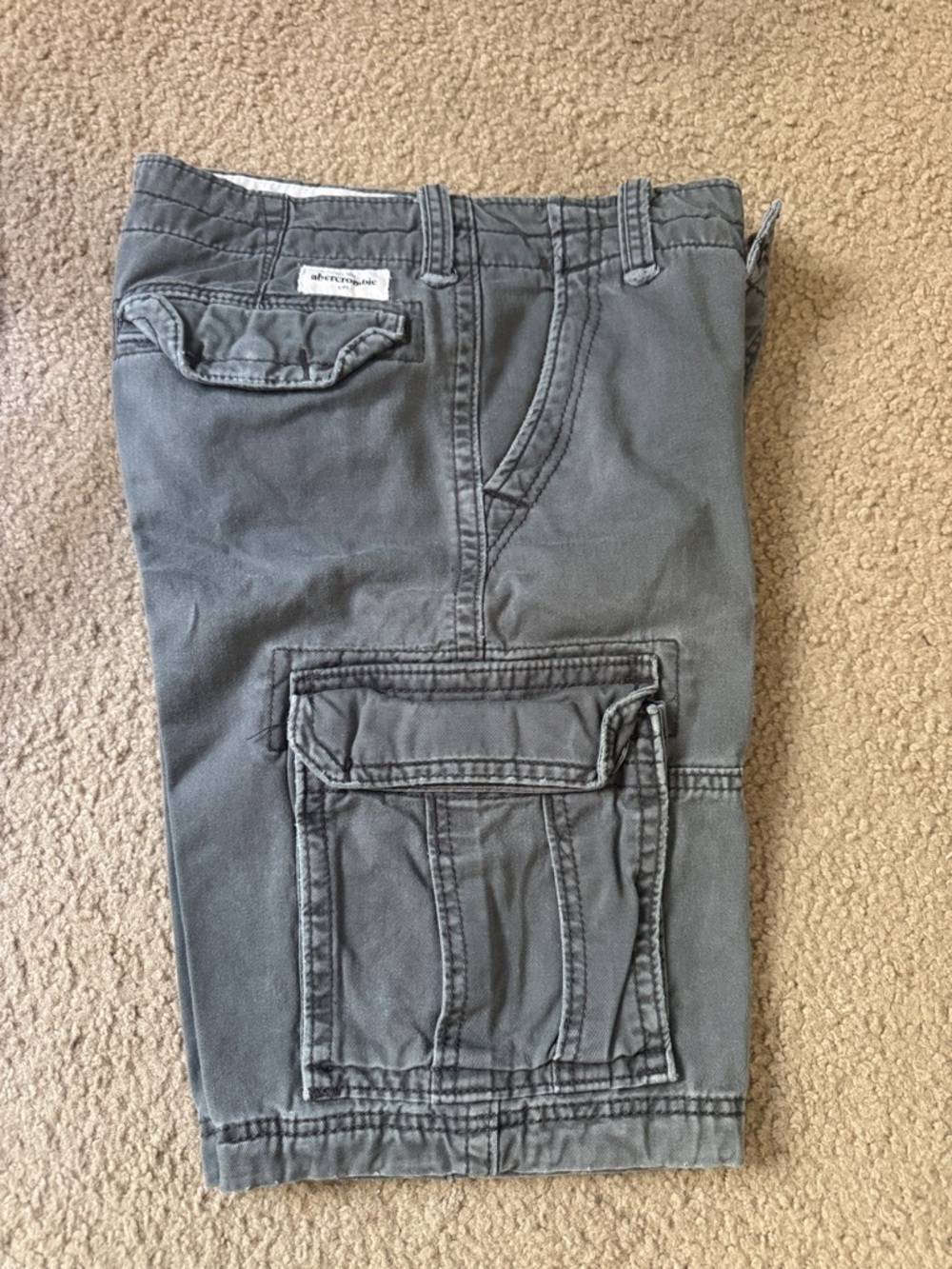 abercrombie kids Gray Cargo Shorts with Flap Pockets